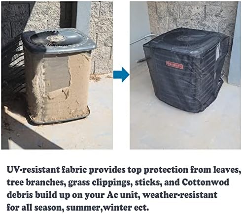 Full Mesh Air Conditioner Cover – AC Cover Designed to Protect Coils from Clogging - Leaves, Grass, dust and Debris - Outdoor Protection