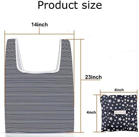 Kaxich Reusable Grocery Shopping Bags - Foldable Eco-friendly Shopper Tote Bags (4 Pack) Waterproof & Machine Washable