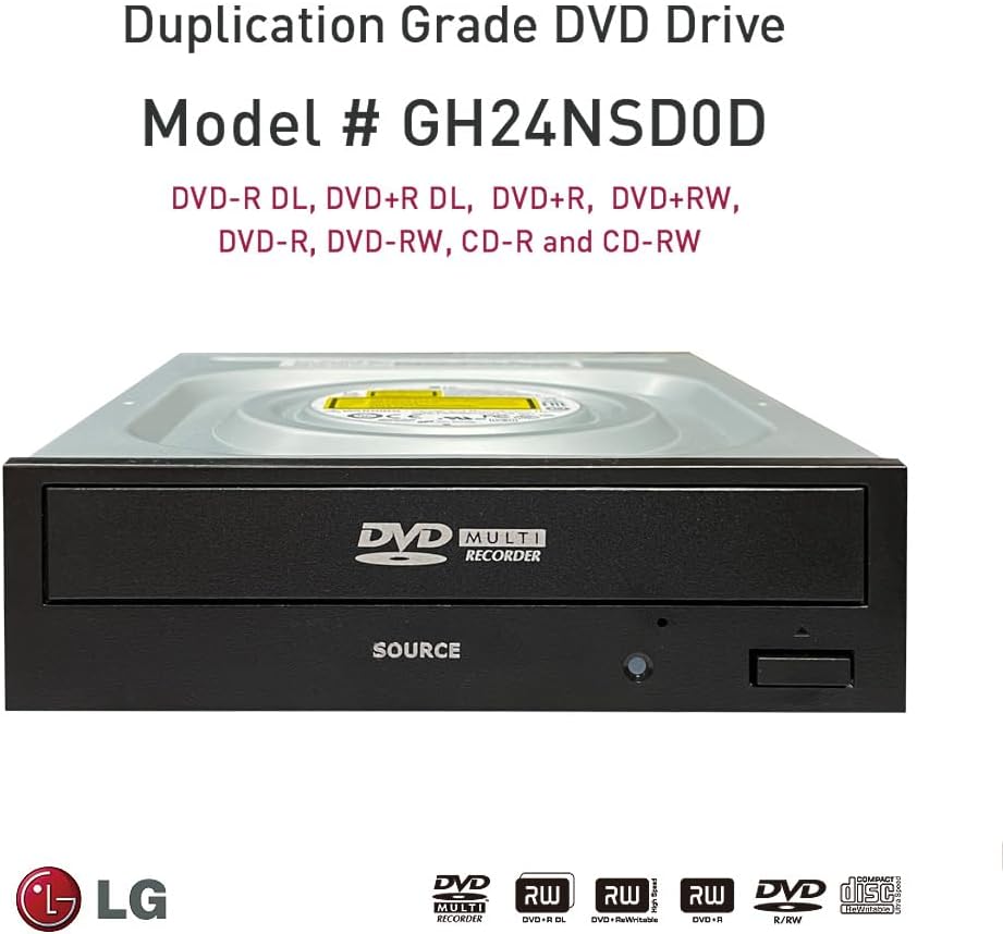 Digital LG HLDS Internal SATA 24x Super Multi with M-DISC Support CD DVD Burner Writer (GH24NSD0D) - Bulk | with M-DISC DVD Support (GH24NSD0D) - Bulk