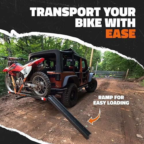 Mockins 500 Lbs. Capacity 73" Motorcycle Hitch Carrier with Loading Ramp