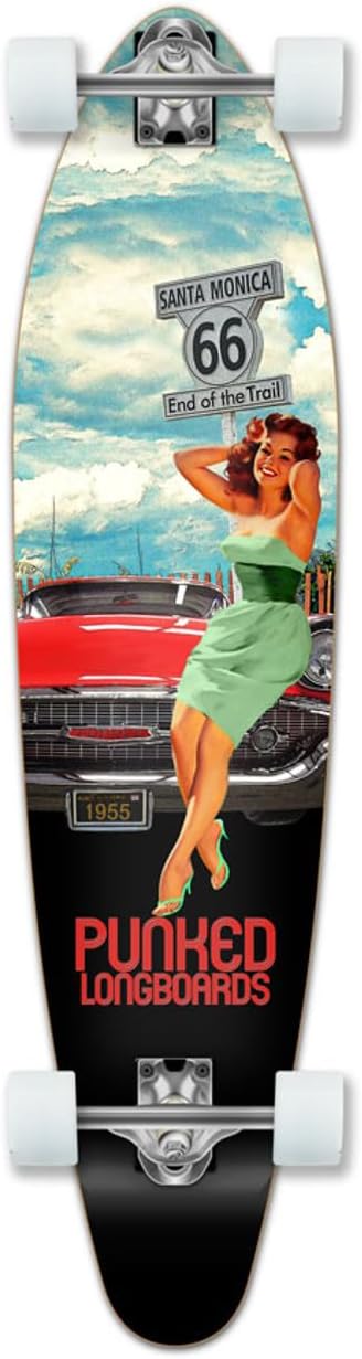 Graphic Series Complete Kicktail Skateboards Longboard w/BlackWidow Premium 80A Grip Tape, Aluminum Truck, ABEC9 Bearing, 71mm Skateboard Wheels