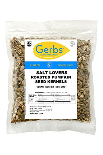 GERBS Unsalted Pumpkin Seed Kernels 4 LBS|Top 14 Allergy Free Food |Use in salads, yogurt, bake, oatmeal, trail mix|Grown in Canada, packed in US | Canadian Grown, No Additives | Naturally Crunchy & Mildly Nutty | Top 14 Allergen-Free