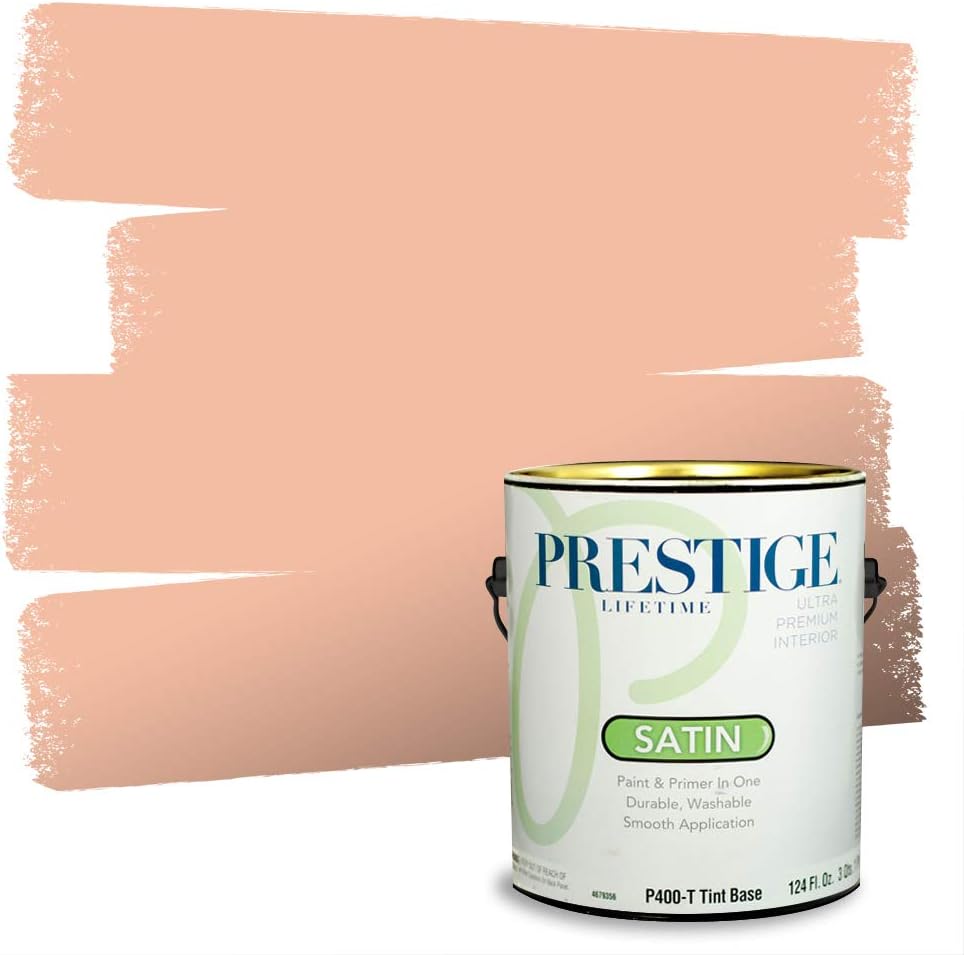 PRESTIGE Paints Exterior Paint and Primer In One, 1-Gallon, Semi-Gloss, Comparable Match of Sherwin Williams* Captivating Cream*