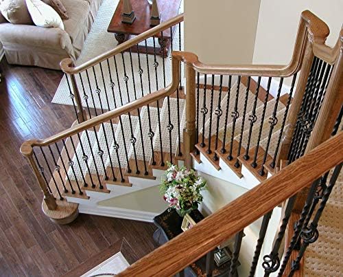 Red Oak 6010-8E 2-1/4 inch Width x 2-3/8 inch Tall Traditional Style Straight Wood Handrail for Stair Remodeling 8 feet Long