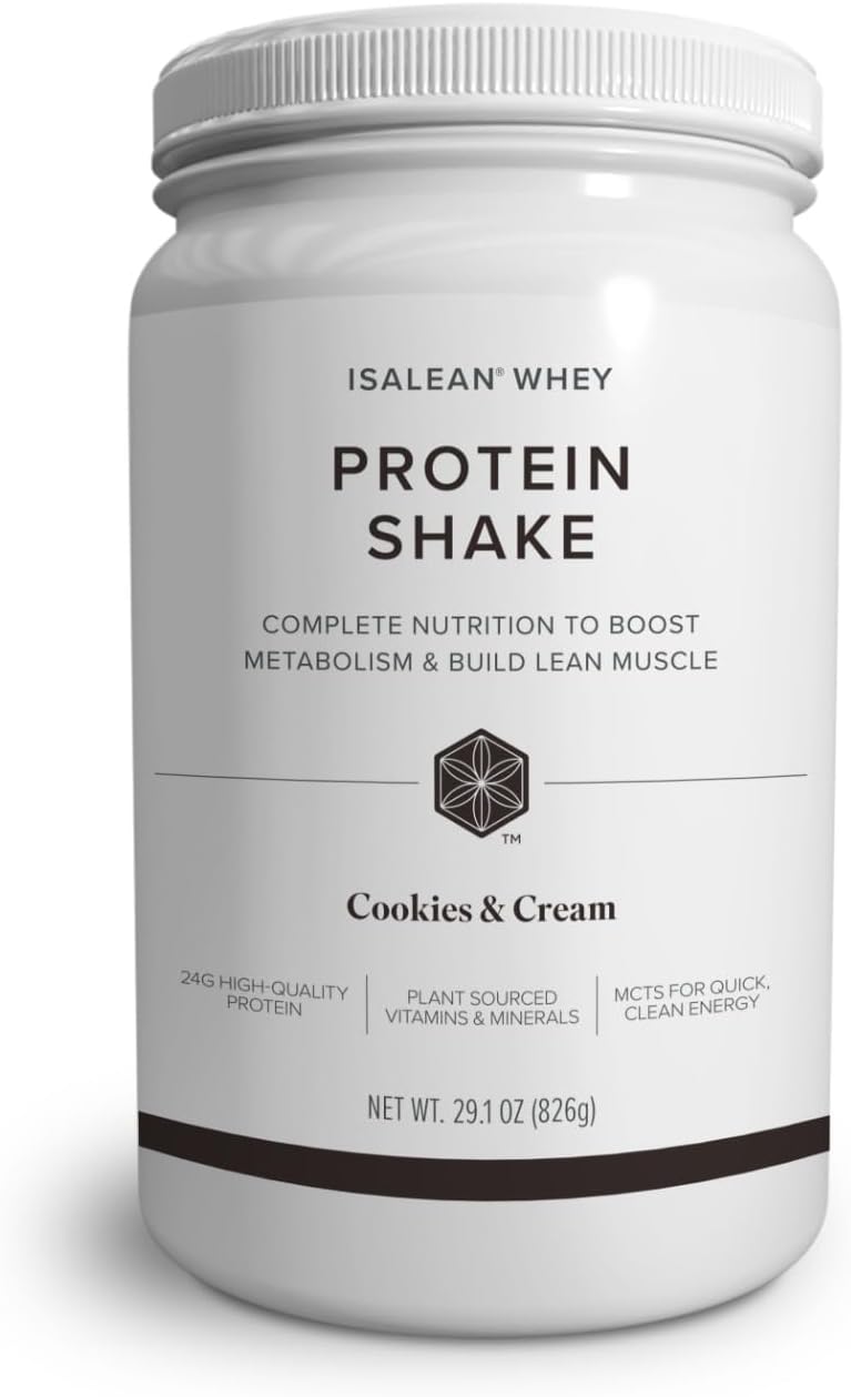 IsaLean Protein Shake - Complete Nutrition for Maintaining Healthy Weight & Lean Muscle Growth Enhanced with MCT Oil - 24 Vitamins & Minerals - 28.1 oz - 14 Meal Canister - Creamy Chocolate