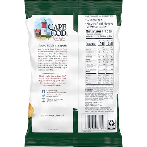 Cape Cod Sweet & Spicy Jalapeno Chips, 7.5 Oz Bag