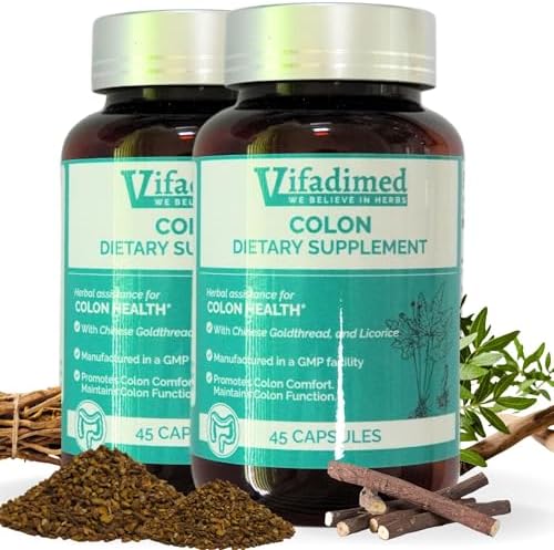 Colon for Diarrhea, IBS-D,Colitis, Soothes Irritation,Enhances Colon's Function. Intestine Lining,Gut Microbiome,Colon Motility. IBS Relief.-45 Capsules