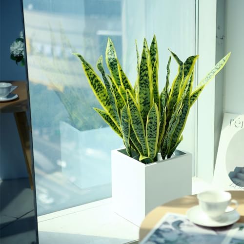 summer flower 23in Snake Plant Artificial Leaf Set 21pcs Faux Sansevieria Plant Leaves Tall Fake Snake Greenery Outdoor 4 Sizes for Indoor Home