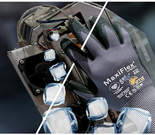 MaxiFlex Seamless Knit Nylon Gloves with Nitrile Coat and Micro Foam Grip on Palm and Fingers Cut Resistance