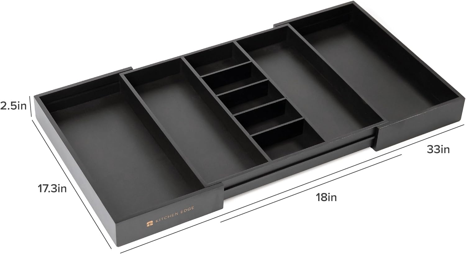 Utensil & Junk Drawer Organizer, 16-28 in, Bamboo | Food-safe contract grade, 100% sustainable wood, non-slip, adjustable
