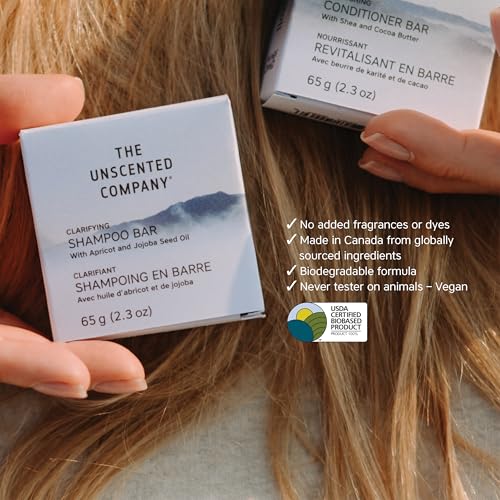 The Unscented Company Clarifying Shampoo Bar, For Fine to Wavy Hair Types, 2.3 oz (65 g)