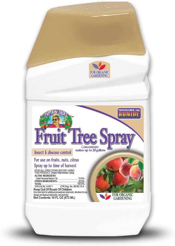 Bonide Captain Jack's Fruit Tree Spray, 16 oz Concentrate, Insect & Disease Control Spray for Organic Gardening