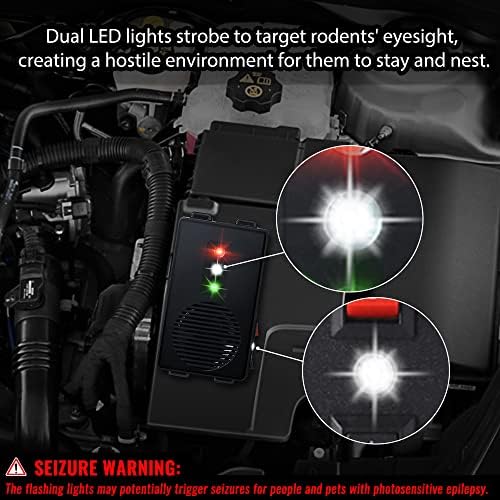 Battery Operated Under Hood Ultrasonic Rodent Repellent for Cars, Pack of 2