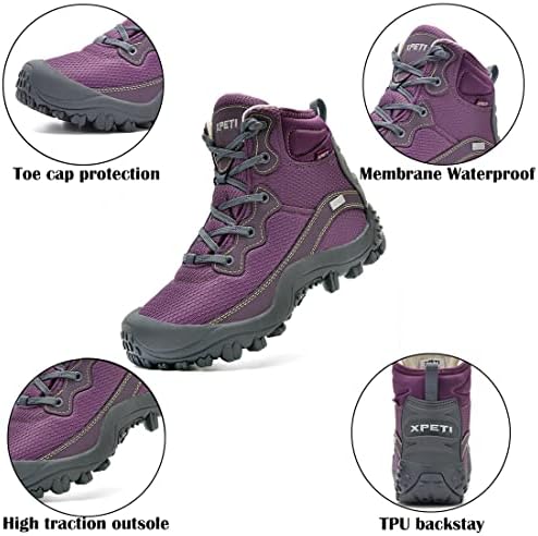 XPETI Women's Dimo Mid Waterproof Outdoor Hiking Boot Non Slip