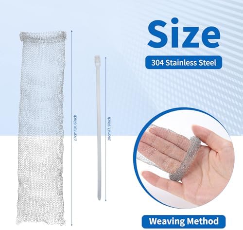 SUNHE YHK Lint Traps for Washing Machine, 40 Pieces | Stainless Steel Laundry Mesh Washer Hose Filter, 40 pcs Cable Ties, Catches Lint