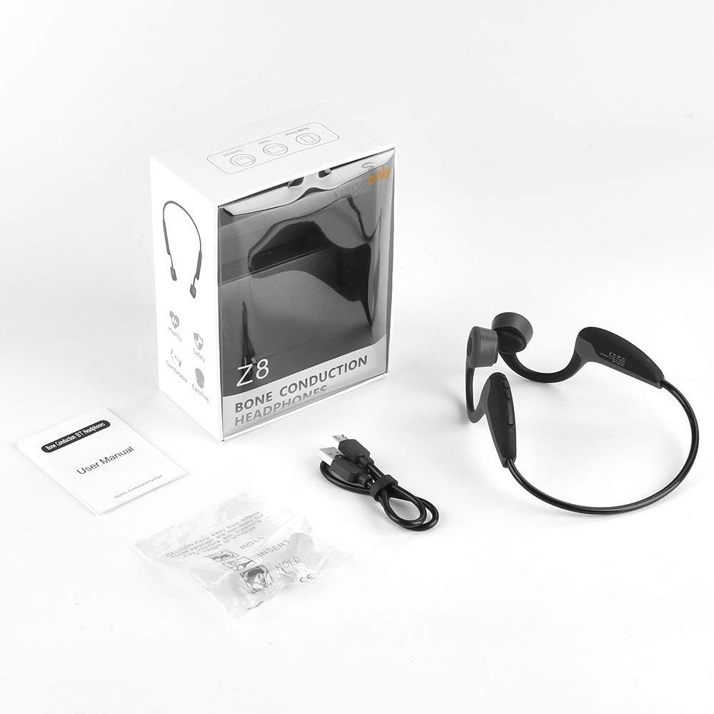 Bone Conduction Headphones Bluetooth 5.0 Open Ear Wireless Titanium HiFi Stereo with Mic Sweatproof Sports Headphones for Running Driving Cycling