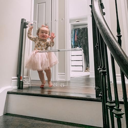 Qdos Safety Crystal Designer Baby Safety Gate - Meets Tougher European Standards - Modern Design and Unparalleled Safety - Beauty & Safety Together