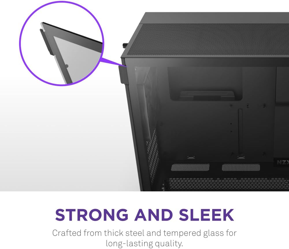 NZXT H5 Flow RGB - Compact ATX Mid-Tower PC Case - White | Compact mid-tower with included F360 RGB Core fans, 360mm radiator support, tempered glass. CAM-ready RGB out of the box.