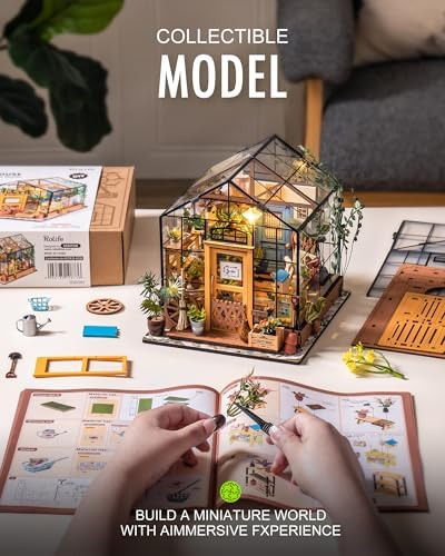 Rolife DIY Miniature Greenhouse Kits for Adults - Cathy's Flower House | Beginner-Friendly Diorama Kits Mayberry Street Tiny House For Adults