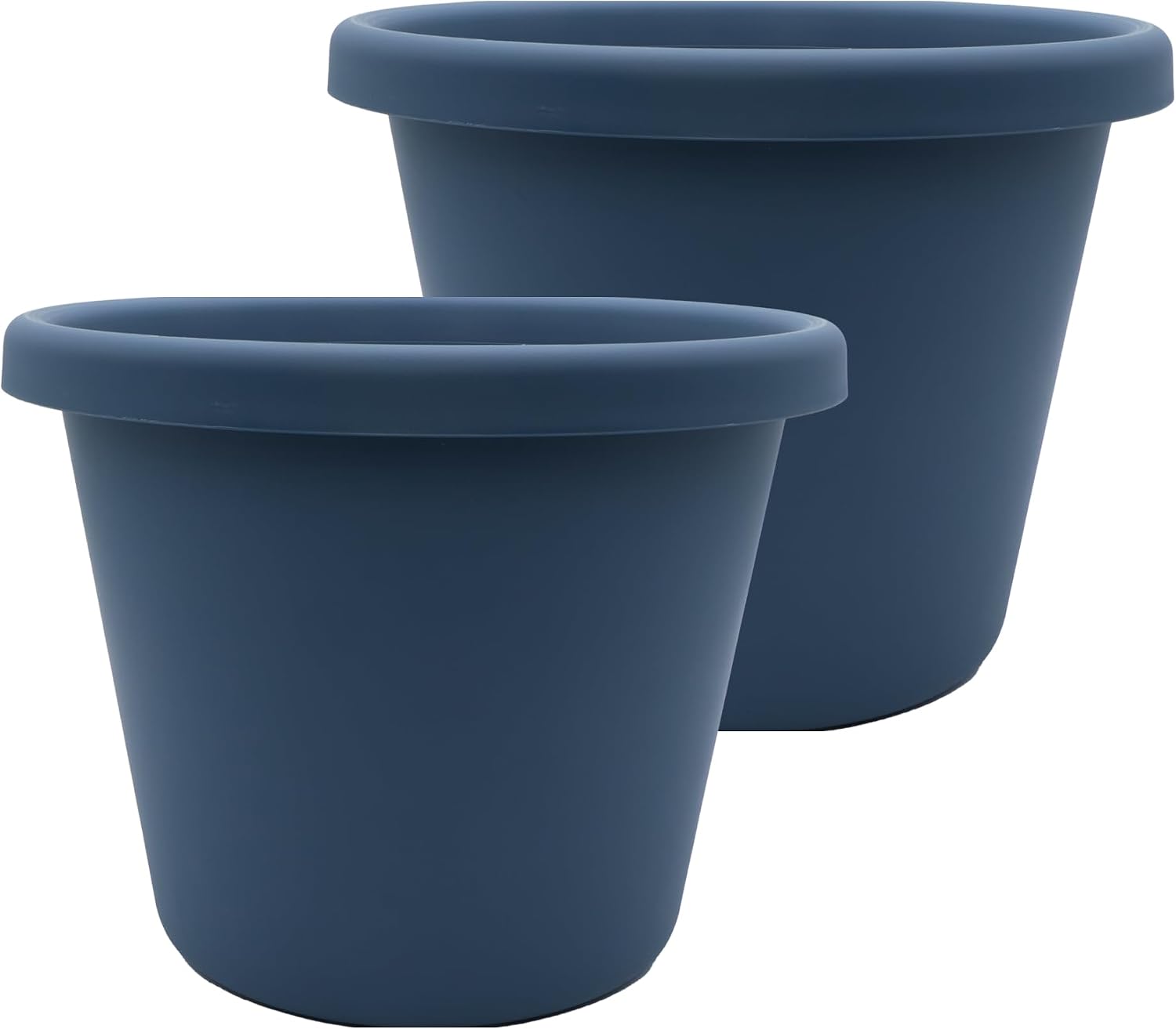 The HC Companies Classic Round Plastic Plant Pot w/Rolled Rim - Lightweight & UV Resistant Flower Pot for Herbs & More - Outdoor & Indoor Plant Pots w/Drainage (15.5 inch Warm Gray, Pack of 1)