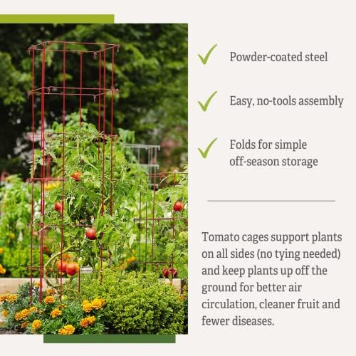 Gardener's Supply Company Lifetime Tomato Cages, Green, Set of 4