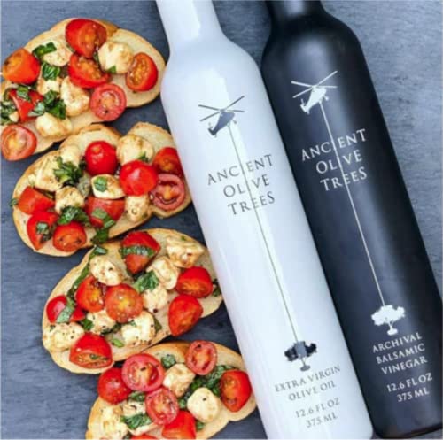 ANCIENT OLIVE TREES - Extra Virgin California Olive Oil | Pressed from Arbosana & Arbequina Olives | Hydroxytyrosol & Polyphenol Rich Olive Oil | EVOO Great for Dipping & Cooking | 12.6 FL. OZ. | 1 CT