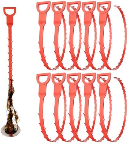 25ft Drain Auger Heavy Duty, Professional Plumbing Snake with Drill Adapter, Manual & Powered Clog Remover for Kitchen, Bathroom, Shower Sink & Bathtub, Flexible Pipe Snake Cleaner with Gloves