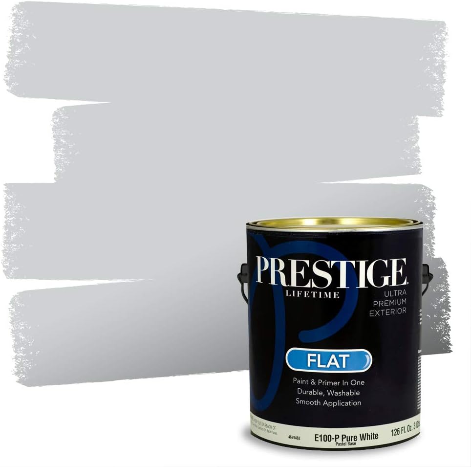PRESTIGE Paints Exterior Paint and Primer In One, 1-Gallon, Satin, Comparable Match of Sherwin Williams* Tricorn Black*