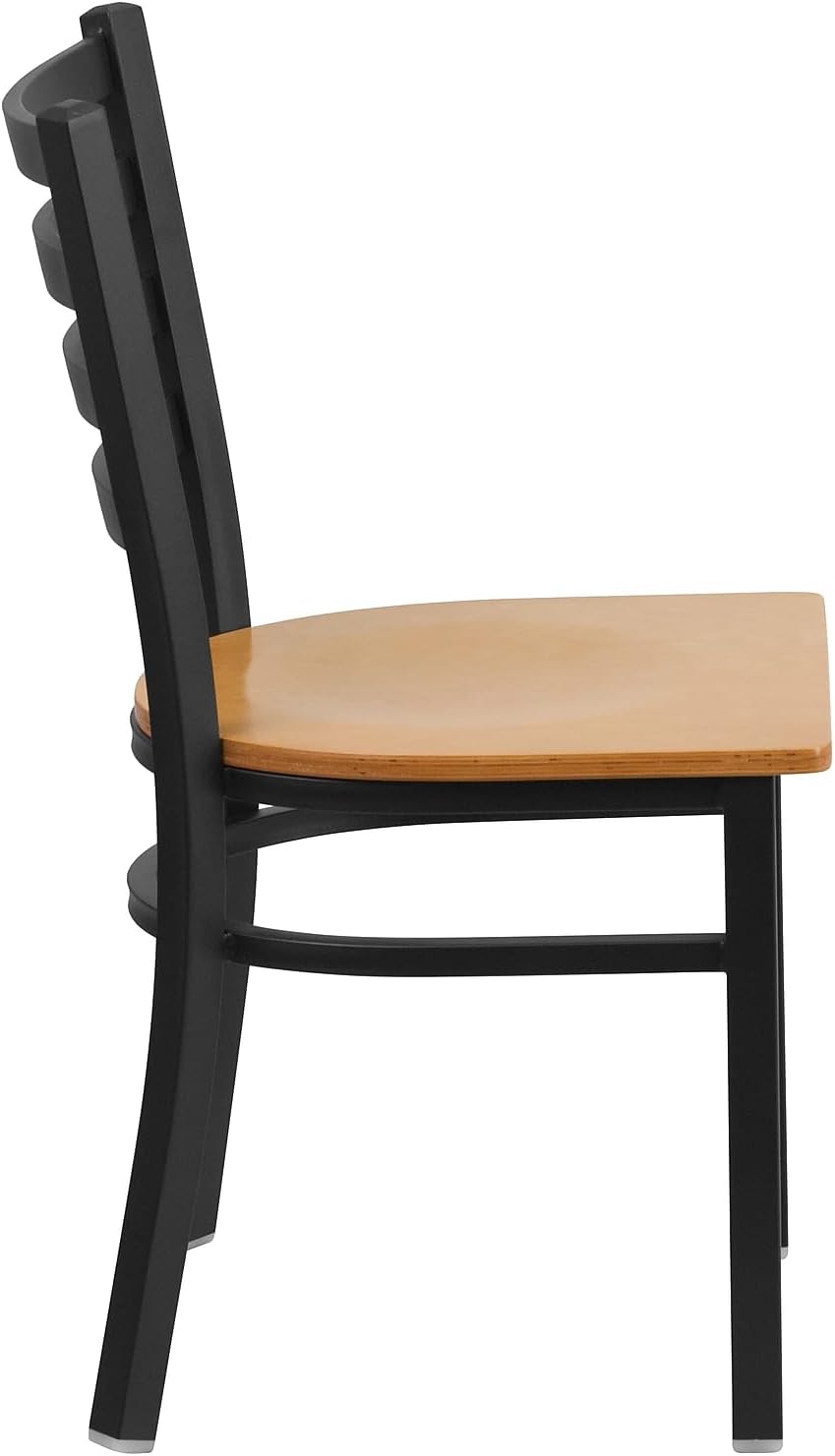 Flash Furniture Hercules Series Commercial Ladder Back Restaurant Chairs, Modern Lightweight Metal Dining Chairs with Padded Seats, Set of 2, Black