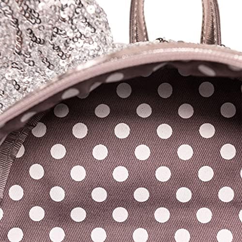 Loungefly Disney Minnie Mouse Silver Sequin Mini Backpack