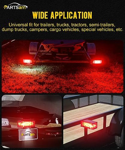 Partsam 12V LED Submersible Low Profile Rectangular Trailer Lights