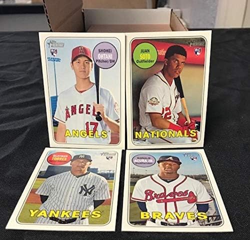 2018 Topps Heritage High Number Baseball Complete Hand Collated Base Set of 200 Cards No Short Prints. Overall Condition is NM-MT Included Rookies