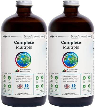 LIQUIDHEALTH Complete Multiple Adult Liquid Multivitamin - Essential Vitamins, Minerals & Nutrients, Immune Support, Gut Health, Energy, Detox - Made in USA, Vegan, Non-GMO, Sugar-Free (32 oz)