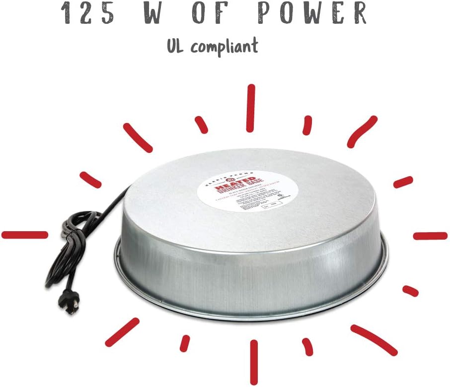 Harris Farms Heated Poultry Drinker Base for Chicken Waterers & Coops