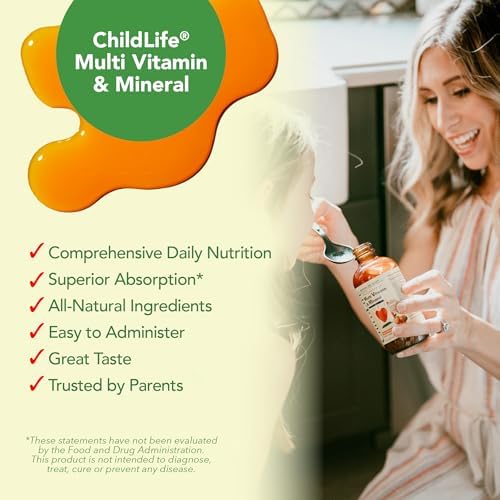 CHILDLIFE ESSENTIALS Kids Multivitamin & Mineral, Mango, 8 Fl Oz (2 Pack) | Vitamins for Kids, Liquid Multivitamin Supplement, Toddler & Baby Wellness, Natural, & Mineral