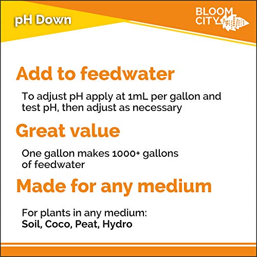 Bloom City pH Down – Liquid pH Adjuster, 32 oz | Supports Nutrient Uptake, For Soil or Hydro Grows, Compatible with all Nutrient Programs, Ideal for Indoor & Outdoor Gardens