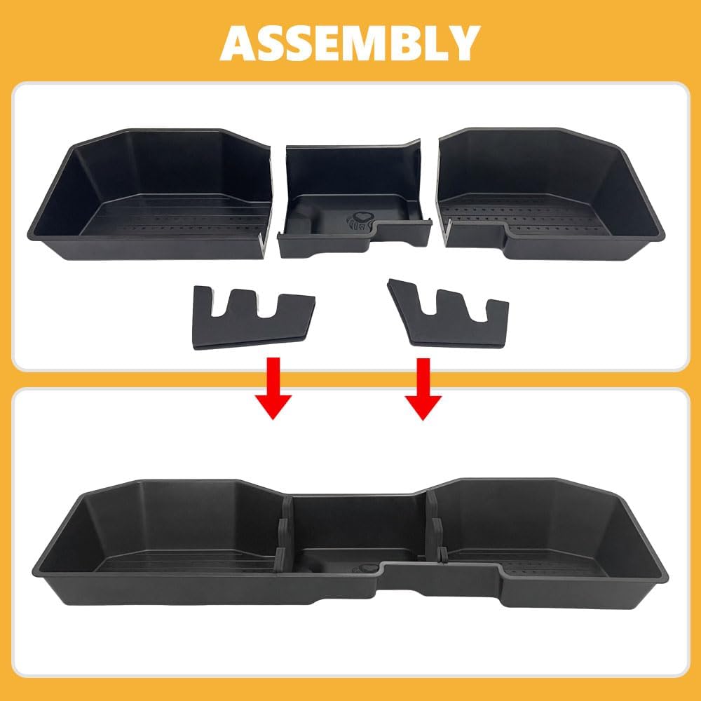 Car Underseat Storage Box Fitment for (2015–2026) F150 SuperCrew/Crew Cab & (2017–2026) F250 F350 F450 F550 Super Duty 4-Door Full-Size Pickups