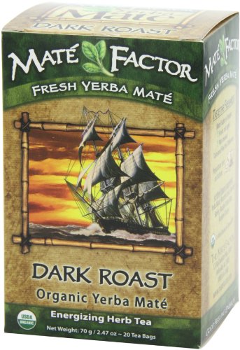 The Mate Factor Yerba Mate Energizing Herb Tea, Dark Roast, 20 Tea Bags (Pack of 3)