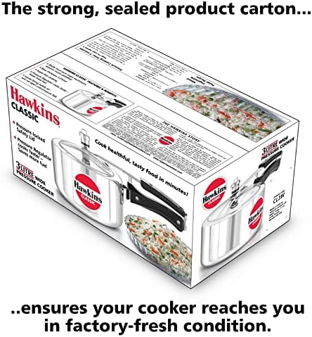 Hawkins Classic 3Liters(Wide) Aluminium Inner Lid Pressure Cooker(Silver)