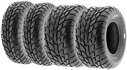 SunF A021 TT Road Go ATV UTV Flat Track & Asphalt Tires 19x6-10 Front & 225/45-10 Rear, 6 PR, Set of 4