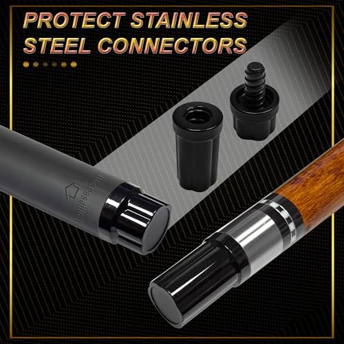 HomeSeason 58inch Carbon Fiber Pool Cue Stick with Screw-in Extension and Leather Case, 18oz Low Deflection Professional Cue Stick for Billiards, 13mm Tip