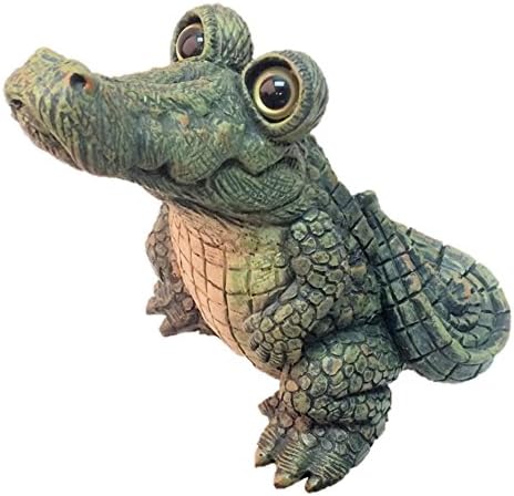 Toad Hollow Extra Large Standing Gator Home & Garden Alligator Statue 15.5" H