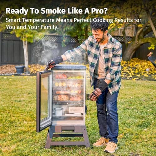 EAST OAK Ridgewood Pro 30" Electric Smoker Built-in Meat Probe & Elevated Stand for Outdoors Up to 6× Longer Smokes