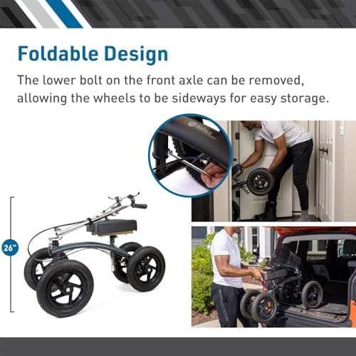 BodyMed All-Terrain Knee Walker, Steerable for Foot Injuries - Heavy-Duty