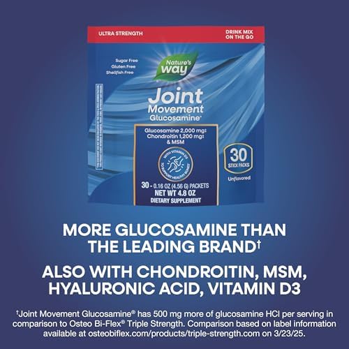 Nature's Way Joint Movement Glucosamine Liquid, Chondroitin, Berry, 16 oz | MSM with Vitamin D3 & Hyaluronic Acid, Fast-Absorbing Liquid, Joint Support Supplement*, Berry Flavored
