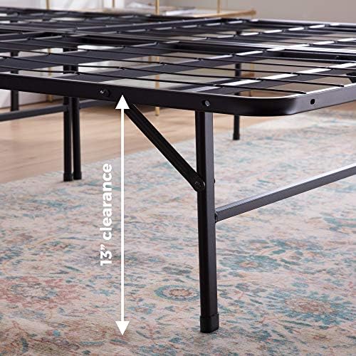 Linenspa Folding Metal Platform Bed Frame - Easy Assembly - Sturdy Steel - No Box Spring Needed - Underbed Storage - Mattress Foundation - 14" High