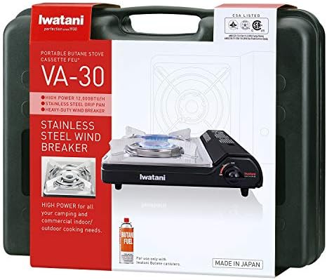 Iwatani Cassette Feu Butane VA-30 Camp Stove, one, BLACK