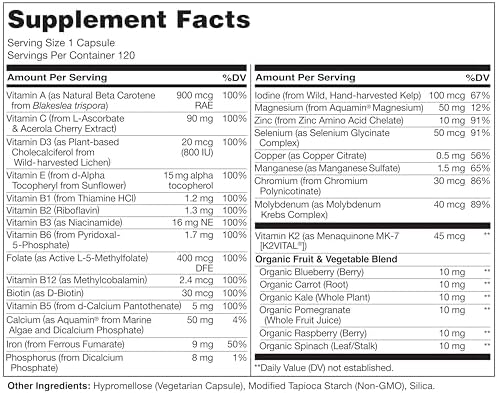NATURELO One Daily Multivitamin for Men, 120 Vegetarian Capsules One Daily Multivitamin for Women, 120 Vegetarian Capsules Bundle - 4 Month Supply