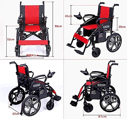Foldable Electric Wheelchairs for Disabled, Adult Power Compact Mobility Aid Wheel Chair, Lightweight Folding Carry Motorized Wheelchair,20Ah