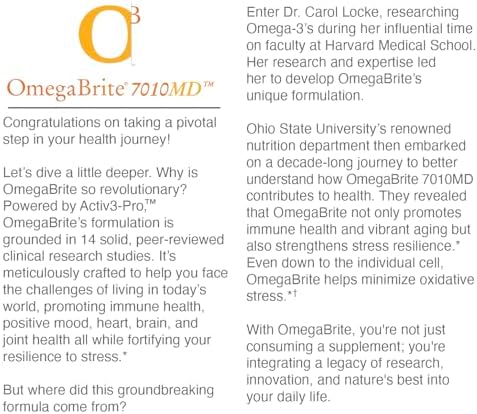 7010MD Advanced Omega-3 Formula, 92% Omega-3 with 1140 mg of EPA per serving, promoting Positive Mood, Brain Health, Immune Health